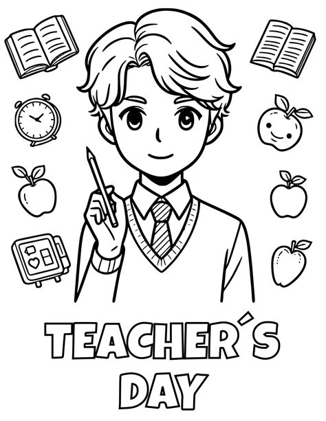Colouring Pages Of Teacher
