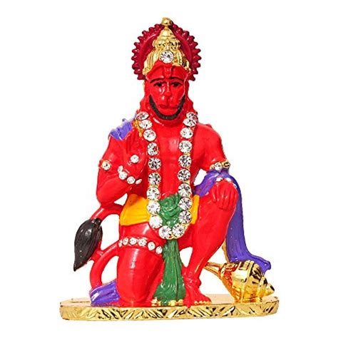 Buy 24 K Gold Plated with Stones Hindu God Hanuman Car Dashboard Idol ...