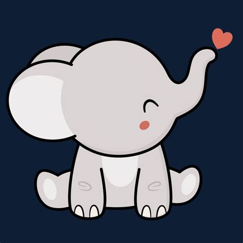 elephant drawing kawaii