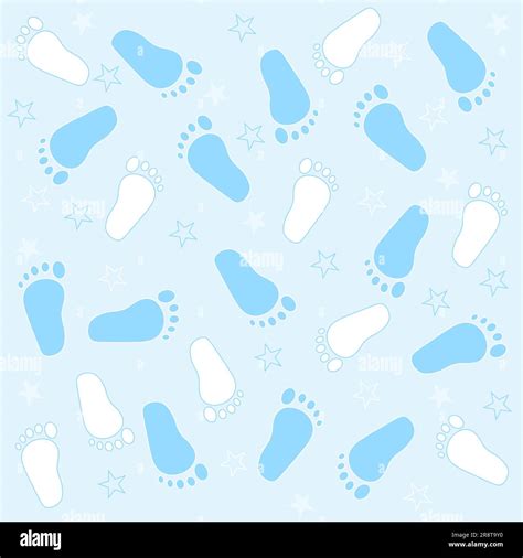 Baby feet, footprints of a baby boy, footprints seamless pattern ...