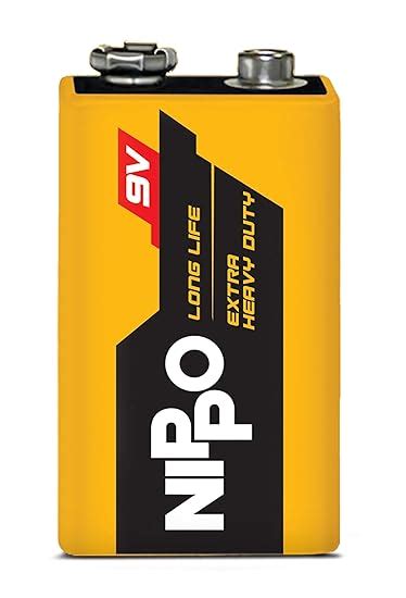 NIPPO 9V Rectangular Battery-Pack of 10 : Amazon.in: Electronics