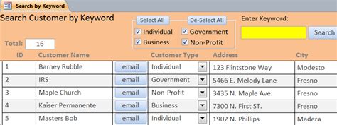 Search Button in Access Form 的图像结果