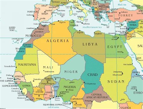 Detailed Map of Southwest Asia & North Africa