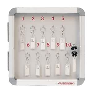 ALKOSIGN Key Cabinet for 10 Key-Chains with Laminated Back and Steel ...