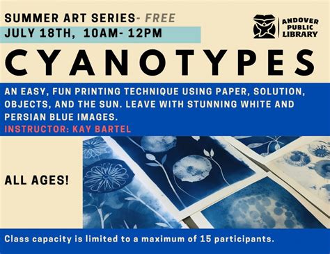 Create CYANOTYPES Class, Andover Public Library, 18 July 2024 | AllEvents