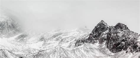 Download wallpaper 2560x1080 mountains, peaks, snowy, snow, landscape ...