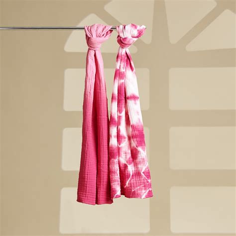 100% Cotton 4-Layer Gauze Bath Towel, Shibori -Japanese Tie & Dye (Set ...