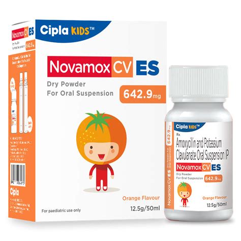 Novamox CV ES Orange Paed Oral Suspension | Uses, Side Effects, Price ...