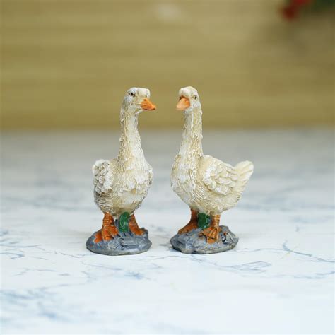 Wonderland Set of 2 Duck Resin Miniature Statues | for Bonsai ...
