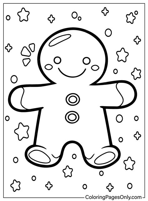 Gingerbread Man Coloring Page For Kids