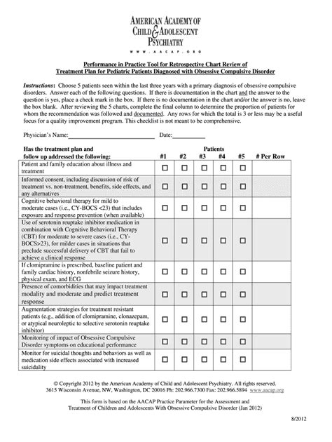 Ocd Treatment Plan - Fill Online, Printable, Fillable, Blank | pdfFiller