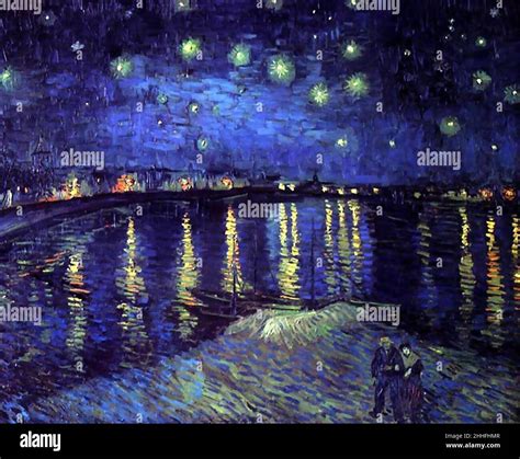 Starry night over the rhone by vincent van gogh hi-res stock ...