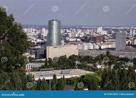 Landscape of Bratislava, Capital City of Slovakia with Narodna Banka Slovenska Bank Editorial ...
