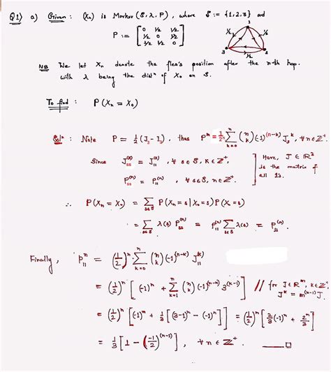 RL Solutions select questions on Markov Chains - 01) a)a) Givn: K) is ...
