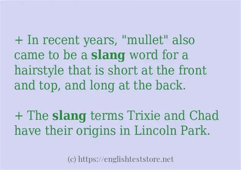 "slang" - sentence examples - EnglishTestStore Blog