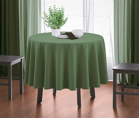 HOME COLORS.IN Plain Solid Cotton 4 Seater Round Table Cover - Durable ...