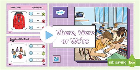 Where, Were or We're PowerPoint Quiz (teacher made) - Twinkl