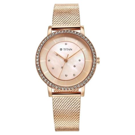 Shop Titan Purple Style Up Quartz Analog Pink Dial Stainless Steel ...