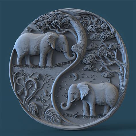Yin-yang and Elephants. 3D Model Stl for CNC Machines and 3D - Etsy
