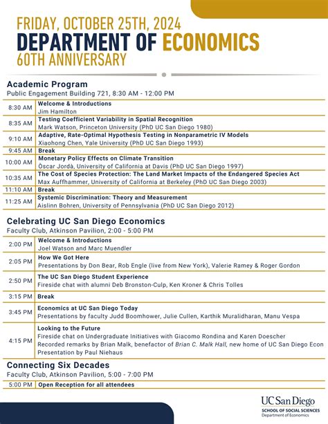 UC San Diego Economics 60th Anniversary