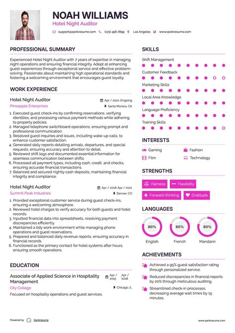 10+ Hotel Night Auditor Resume Samples & Templates for 2025