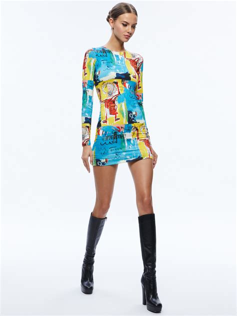 A+o X Basquiat Delora Mini Dress In Untitled | Alice + Olivia