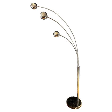 Chrome Three Finger 80s Arc Floor Lamp, 1970s For Sale at 1stDibs