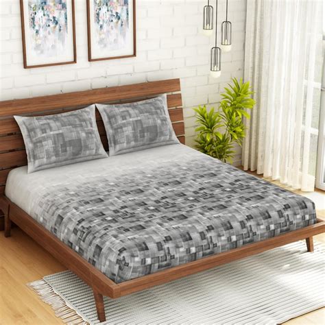 Buy SPACES Essentials Printed 3-Pc. Double Bedsheet Set - 2.74 x 2.74 m ...