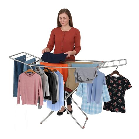 GADDA CO Stainless Steel Foldable Cloth Drying Stand | Double Rack ...