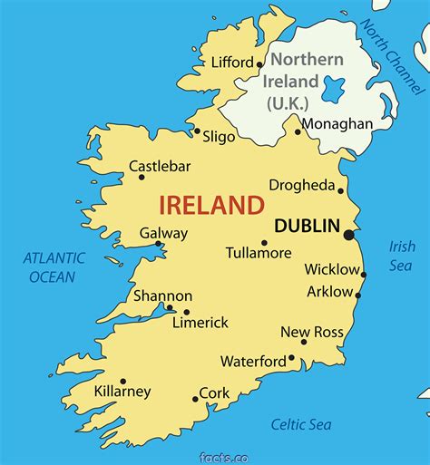 Printable Map Of Ireland With Cities