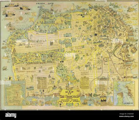 Vintage Detailed San Francisco City Map Printable Download Travel ...