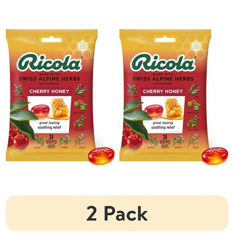 (2 pack) Ricola Cough Drops, Soothing Relief for Dry, Sore Throat ...