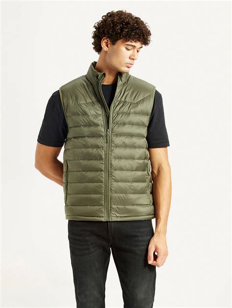 Men's Quilted Olive Slim Fit Puffer Jacket – Levis India Store
