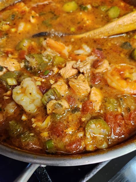 Okra Stew With Chicken, Sausage, Shrimp - Easy DIY Recipes | Okra stew ...