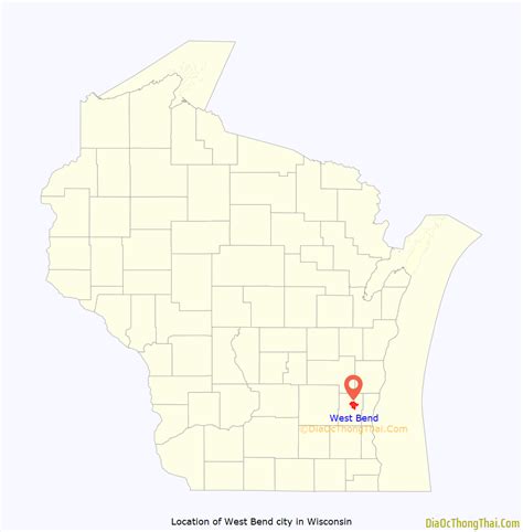 Map of West Bend city, Wisconsin - Thong Thai Real