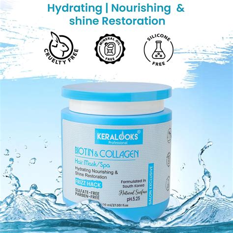 Biotin & collagen Hair Mask, 800ml with Collagen, Biotin, Argan Oil ...
