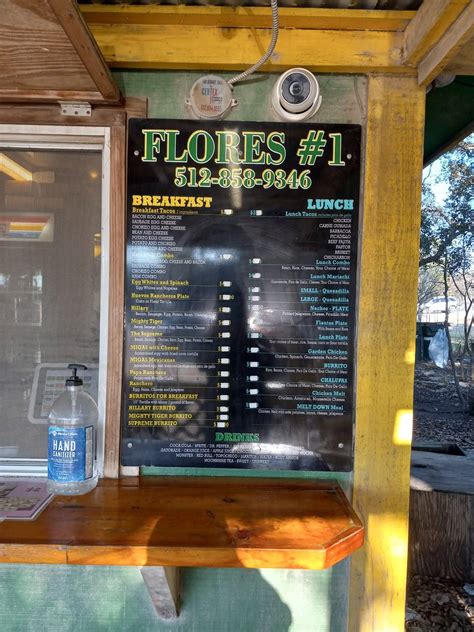 Menu at Flores Breakfast and Lunch restaurant, Dripping Springs