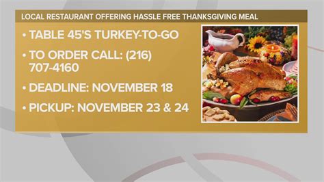 Table 45 at InterContinental Cleveland offering hassle free Thanksgiving meals | wkyc.com