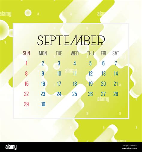 September 2019 Calendar Leaf - Illustration. Vector graphic page with ...
