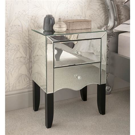 Valentina Mirrored Bedside Table | Glass Furniture Online Now