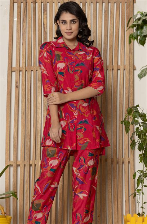Women Cotton Kurti Set Online | Cotton Cigarette & Palazzo Pants With Kurti
