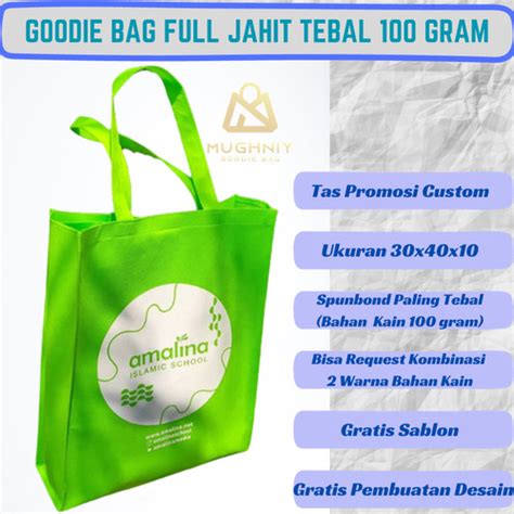 Jual Tas Promosi 100 gram/Tas go green/Tas Spunbond jahit include ...