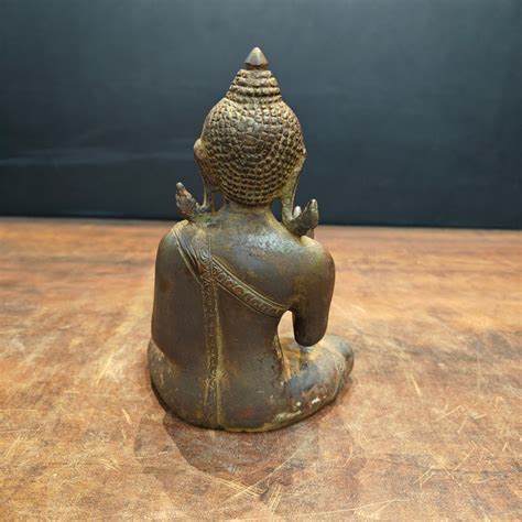 Brass Tibetan Buddhist Lord Buddha Statue Antique Finish 8 Inch ...