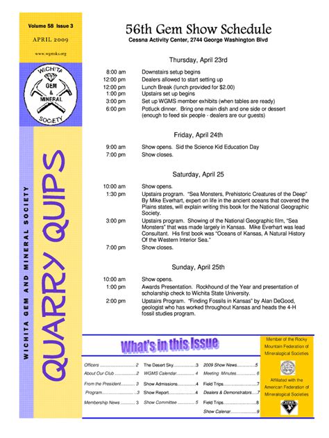 Fillable Online wgmsks 56th Gem Show Schedule 56th Gem Show Schedule ...