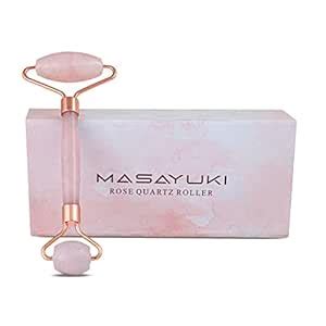 Masayuki Jade Roller for Face and Eye Massage - Natural Rose Quartz ...