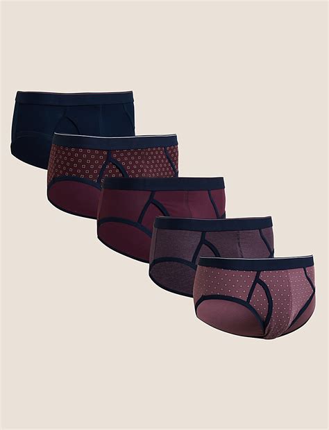 Buy 5pk Cotton Stretch Cool & Fresh™ Briefs at Marks & Spencer