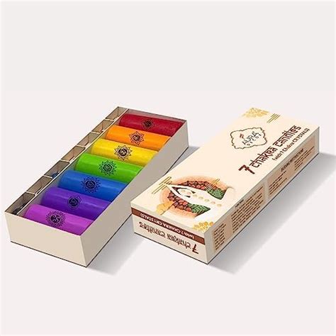 Auradecor 7 Chakra Pillar Candle with 7 Chakras Gem Stones | Reiki ...