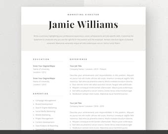 Buy Modern Resume Template | Creative CV for Word | Elegant Design With ...