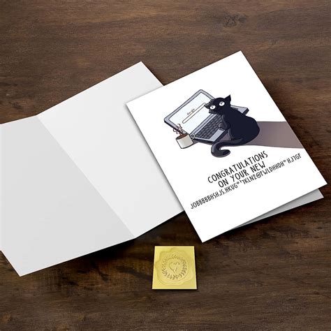 Buy Funny Cat New Job Card, Meow Card for a Cat Lover, Farewell Card ...