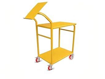 SUWAS TROLLEYSTORE Material Handling Trolley, 2 Layer, Steel Yellow ...